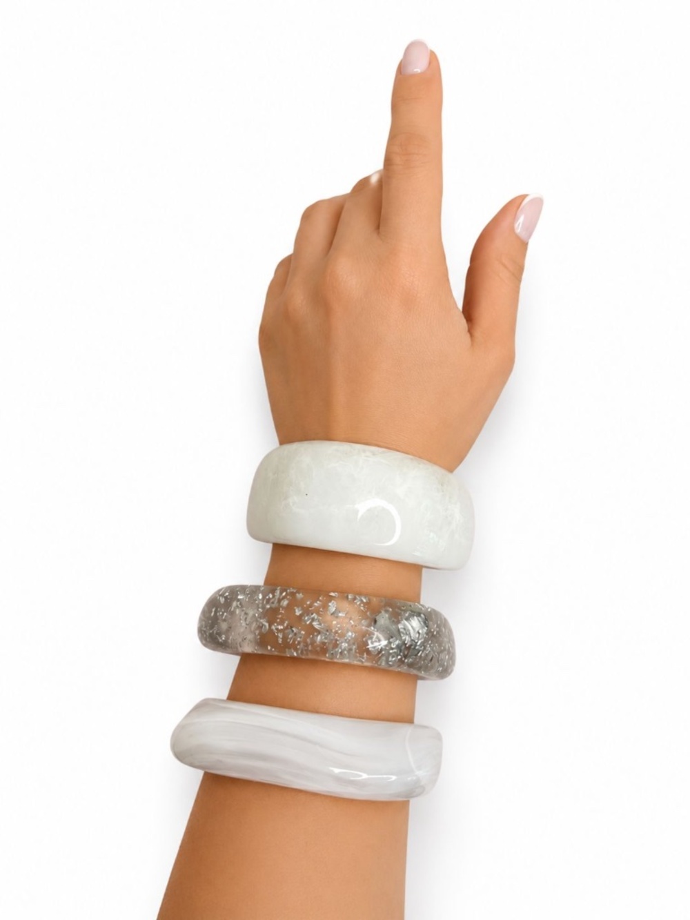 Set of 3 Chunky Resin Bangles Marble Acrylic Bracelet Set  Oversized gift